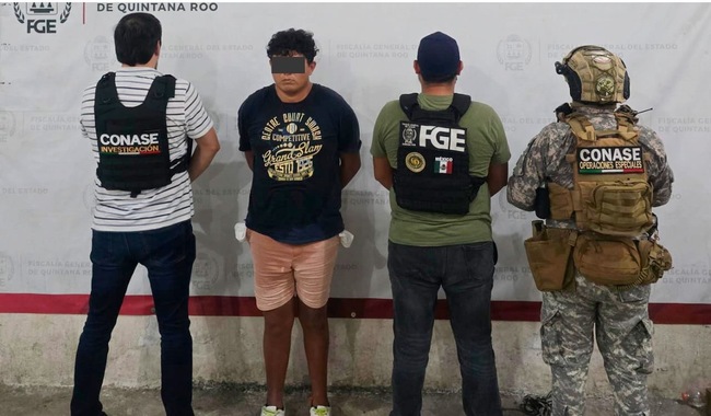 FGE de Quintana Roo, SSPC y Conase capturan a uno de los autores materiales del homicidio en boulevard Kukulcán, ocurrido el 2 de octubre