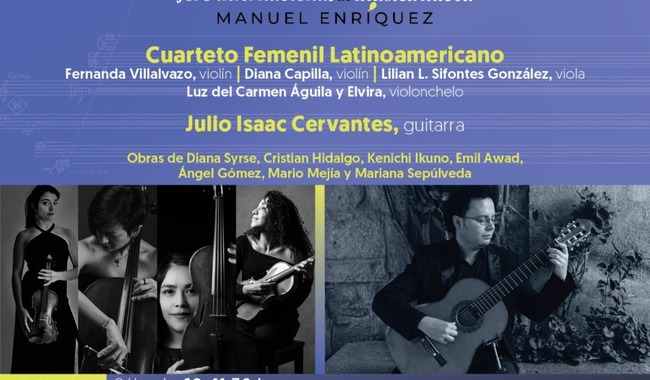 El Cuarteto Femenil Latinoamericano debuta en el Fimnme con obras de Syrse, Kenichi Ikuno, Emil Awad y Mario Mejía