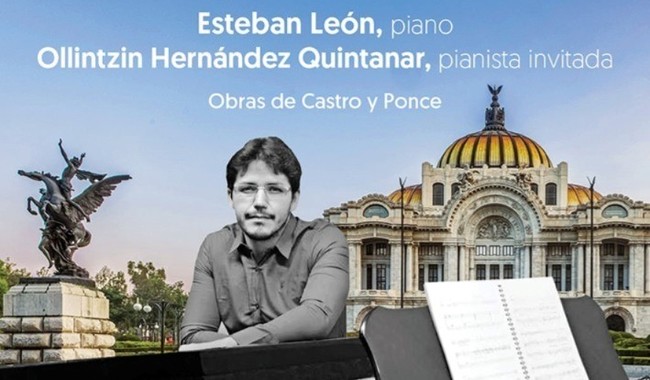 Esteban León y Ollintzi Hernández interpretarán a cuatro manos el “Concierto para piano y orquesta, Op. 22”