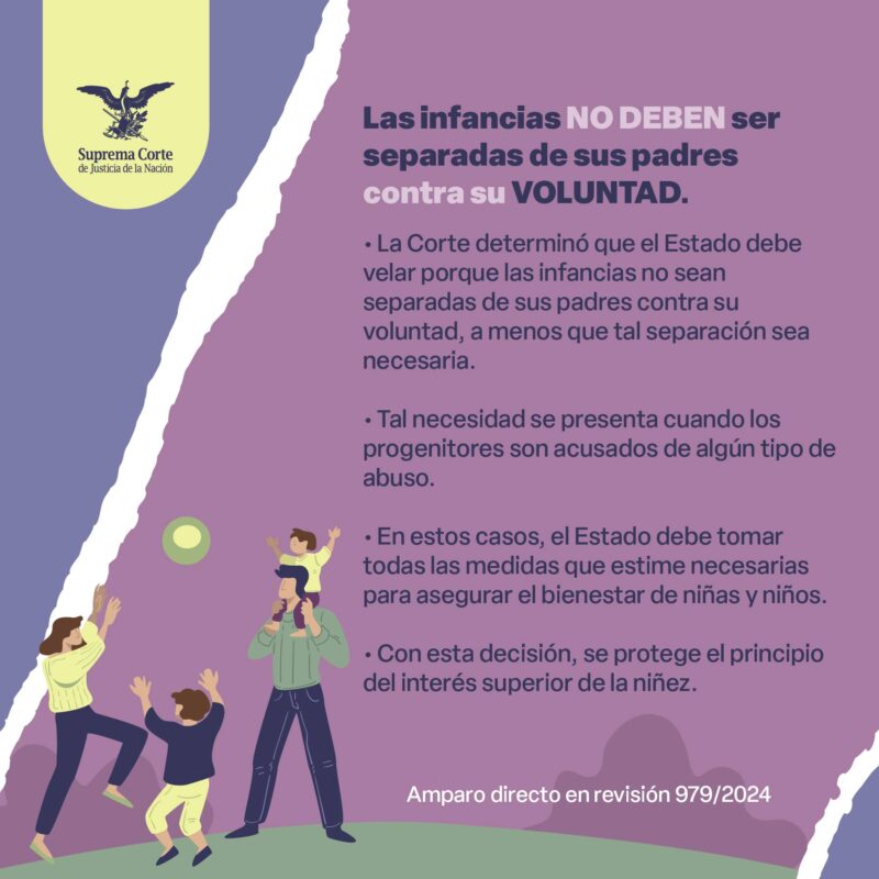 Las infancias no deben ser separadas de sus padres contra su voluntad. A través de este criterio, #LaCorte protege el principio del interés superior de la niñez.