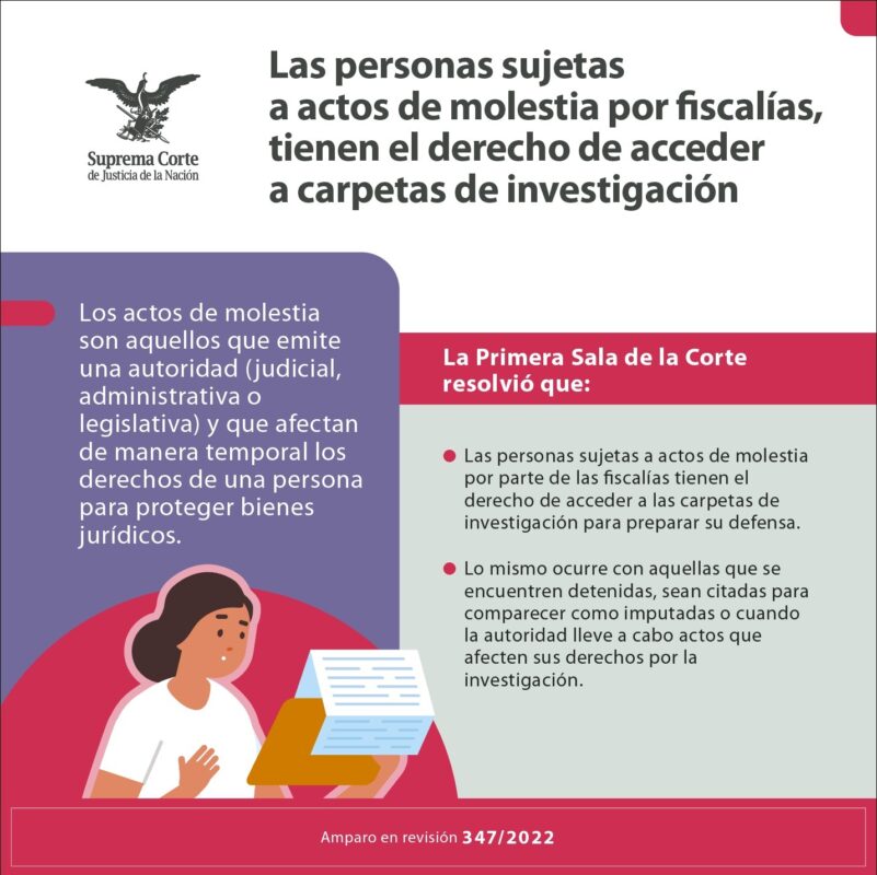 Las personas detenidas, citadas a comparecer o sujetas a investigación tienen derecho de acceder a las carpetas de investigación: