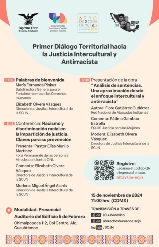Te invitamos al "Primer Diálogo Territorial hacia la Justicia Intercultural y Antirracista".