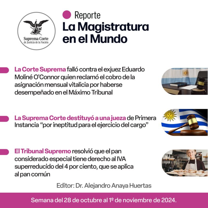 La Corte Suprema de Argentina falló contra el exjuez Eduardo Moliné O'Connor.   Conoce más en la Magistratura en el Mundo