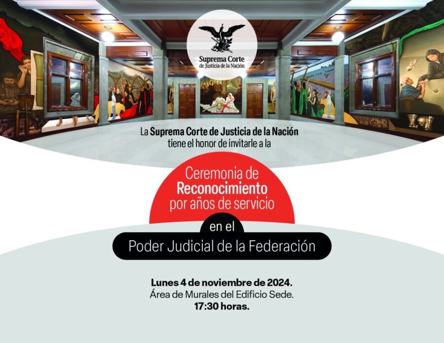 Conéctate a la Ceremonia de Reconocimiento por años de servicio en el Poder Judicial de  la Federación #PJF.
