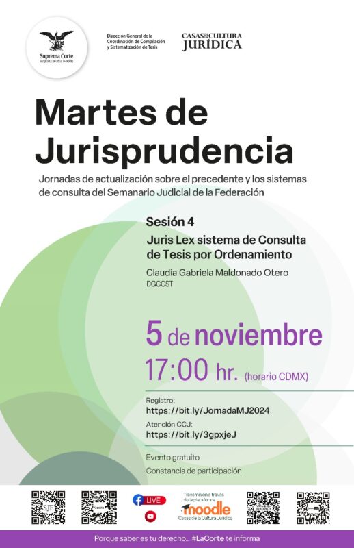Participa en la próxima sesión de Martes de Jurisprudencia.
