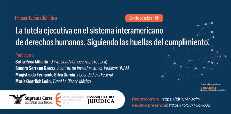 El Centro de Estudios Constitucionales y las Casas de la Cultura Jurídica, SCJN te invitan a la presentación de este libro clave para quienes estudian el sistema interamericano de derechos humanos. ¡No faltes!