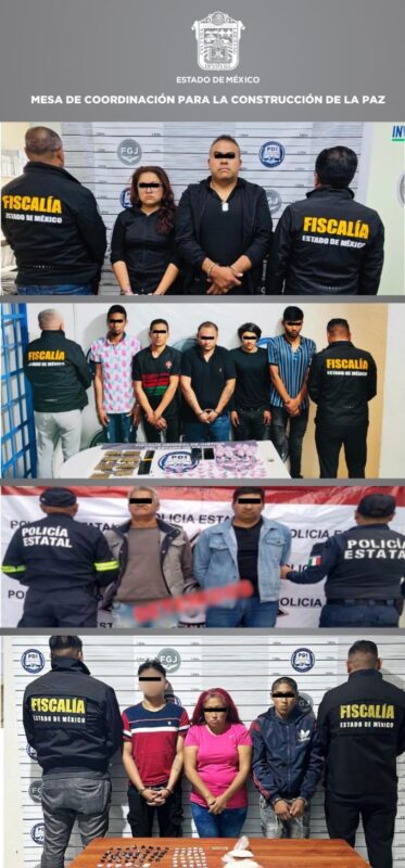 Detienen a 12 integrantes de cuatro células delictivas en Huehuetoca, Tultepec, La Paz y Almoloya de Juárez