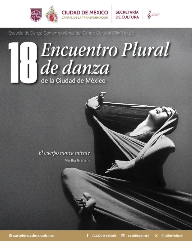 Convoca Secretaría de Cultura de la Ciudad de México a participar en 18° Encuentro Plural de Danza