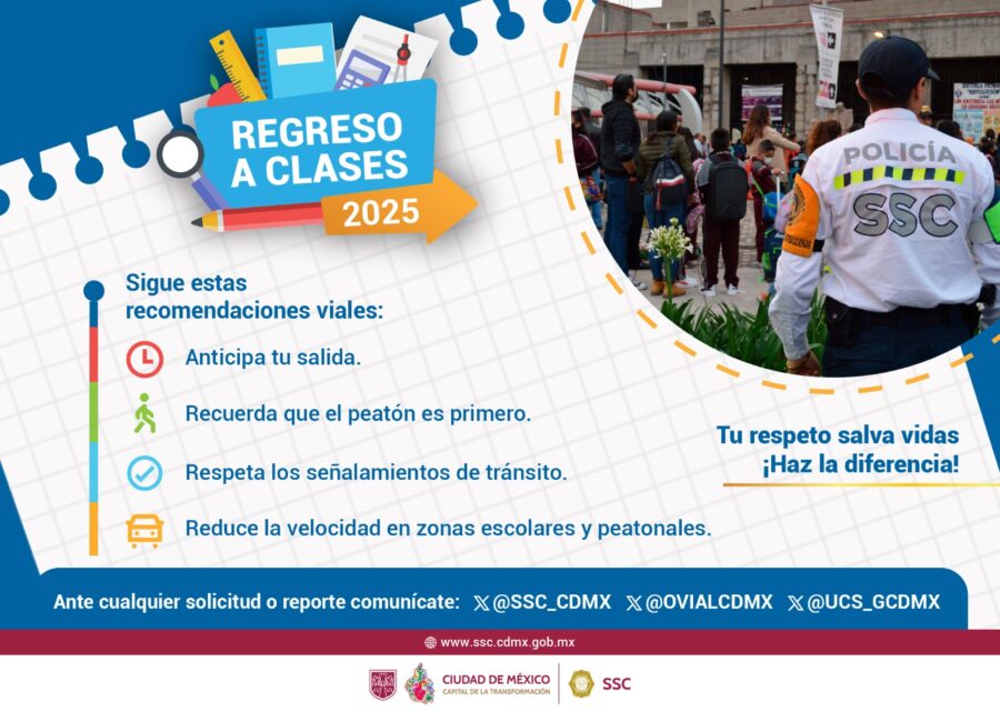 La SSC desplegará a 14 mil 272 policías en la Ciudad de México, con motivo del "Operativo Regreso a Clases 2024-2025"