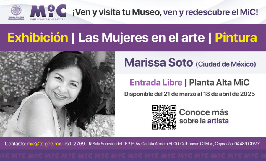 Apúntalo en tu agenda. Te invitamos a la exhibición "Las mujeres en el arte: Pintura" de Marissa Soto, en el Museo Interactivo de la Constitución #MIC.