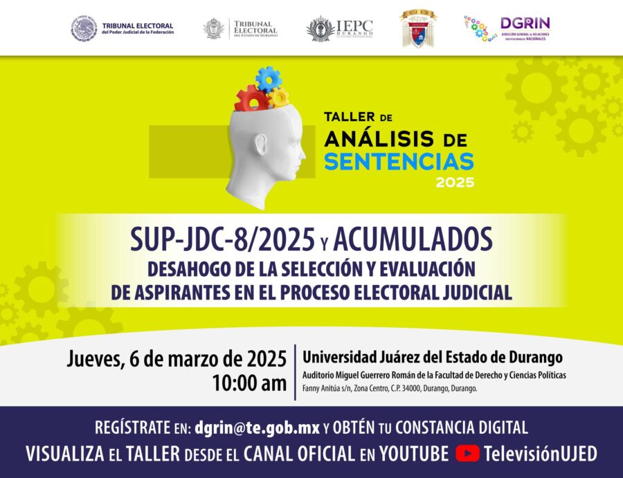 Conéctate al Taller de Análisis de Sentencias, en la Universidad Juárez del Estado de Durango.