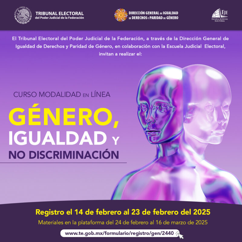 Participa en el "Curso: Género, igualdad y no discriminación", modalidad en línea.