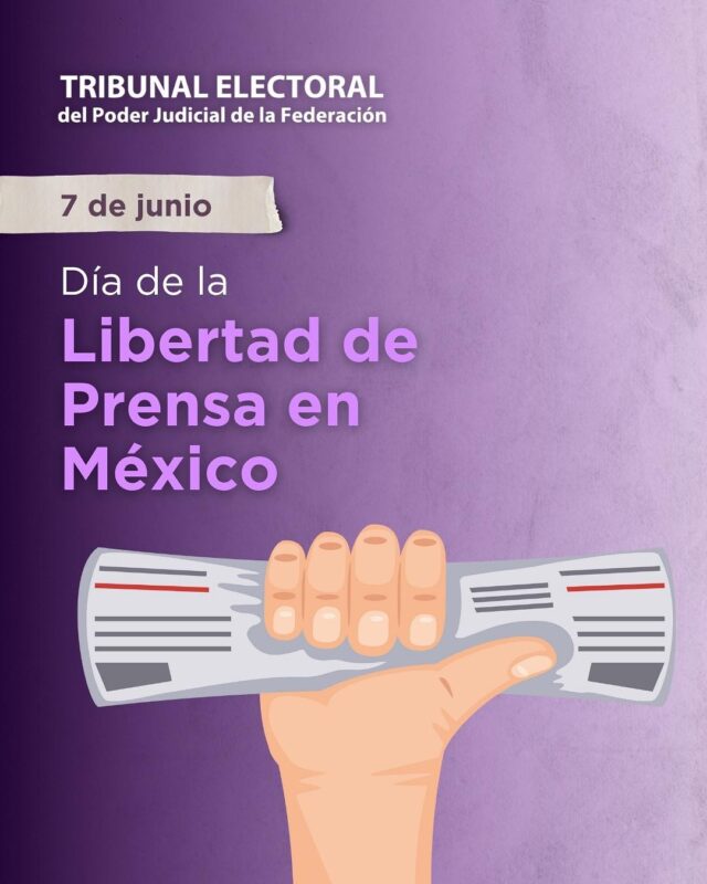 Hoy, #7deJunio, conmemoramos el Día de la Libertad de Expresión en México, un derecho fundamental que nos permite compartir nuestras ideas, opiniones y creencias sin temor a represalias. En el #TEPJF promovemos el diálogo y la tolerancia como pilares de la democracia.