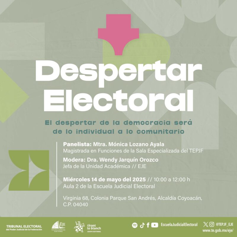 ¿Cómo lograr que el despertar de la democracia sea de lo individual a lo comunitario? Escucha a la Mtra. Mónica Lozano en #DespertarElectoral reflexionar sobre este tema el próximo miércoles 14 de mayo.