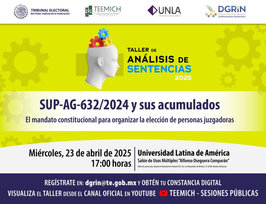 Conéctate al Taller de Análisis de Sentencias, en Morelia, Michoacán.
