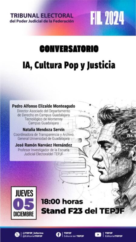 Te invitamos a ver el “Conversatorio: IA, cultura pop y justicia”, en el marco de la #FILGuadalajara.