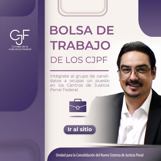 #BolsaDeTrabajo | ¡Te estamos buscando!  Postúlate como candidata o candidato para ocupar un puesto en alguno de los Centros de Justicia Penal Federal #SomosCJF