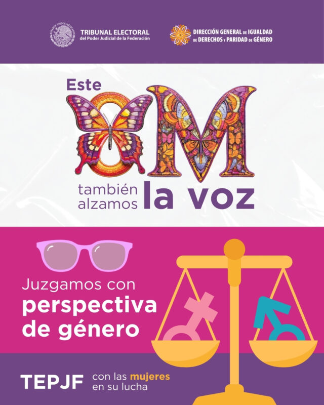 En el #TribunalElectoral también alzamos la voz en favor del pleno ejercicio de los derechos de todas las mujeres. Juzgamos con perspectiva de género para reconocer las desigualdades estructurales y tomar decisiones más justas y equitativas.