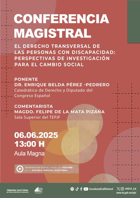#EnVivo | Conferencia magistral: El derecho transversal de las personas con discapacidad.