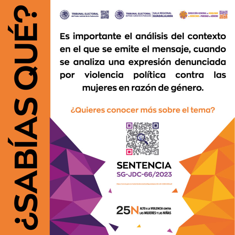 16 días de activismo contra la violencia de género. Conoce más sobre la importancia del análisis del contexto cuando una expresión es denunciada por violencia política contra las mujeres en razón de género.