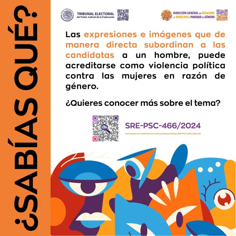 Conoce más sobre aquellos casos en los que puede acreditarse violencia política contra las mujeres en razón de género, derivado de expresiones o imágenes que subordinan a las candidatas a un hombre.