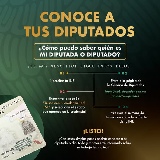 ¿No sabes quién es tu diputada o diputado federal? ¡No te preocupes! Con estos simples pasos, descubre quién te representa en la #LXVILegislatura y mantente al tanto de su trabajo legislativo.