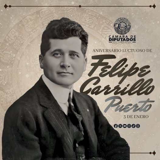 Hoy conmemoramos el Aniversario Luctuoso de Felipe Carrillo Puerto, conocido como el 'Apóstol del Socialismo en México'. Nos dejó un legado de trabajo incansable por la educación, la libertad y los derechos de los más vulnerables. #HéroesDeMéxico #LegadoDeCarrilloPuerto