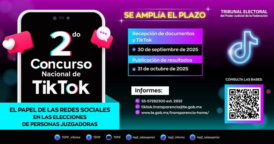 #Aviso | Ampliamos los plazos del Segundo Concurso Nacional de TikTok.