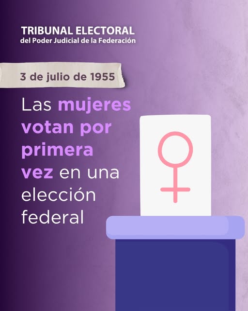 Un día como hoy, pero de 1955, las mujeres votaron por primera vez en una elección federal. En el #TribunalElectoral trabajamos por proteger los derechos político-electorales de las mujeres y avanzar en la consolidación de una democracia sustentada en el principio de igualdad.
