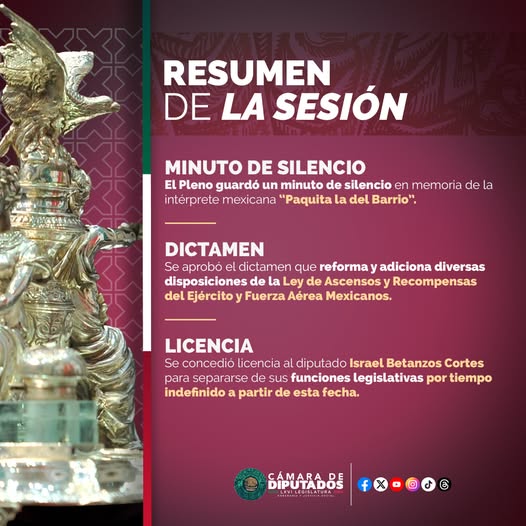 ¡Por si te lo perdiste! En este resumen te contamos los asuntos que se abordaron en la Sesión Ordinaria. #Diputados #Diputadas