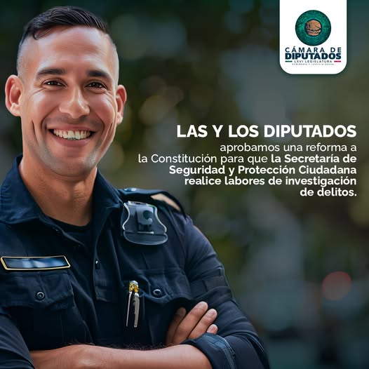 Las y los diputados de la #LXVILegislatura  aprobamos una reforma a la Constitución que integrar a la Secretaría de Seguridad y Protección Ciudadana en la investigación de delitos, a fin de fortalecer las acciones de seguridad.