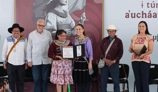 En la Mesa del Nayar en Nayarit, pueblos y comunidades indígenas reciben recursos del FAISPIAM para obras prioritarias: Ariadna Montiel