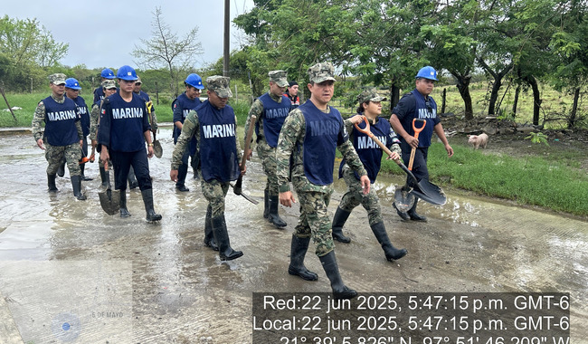 Plan Marina se mantiene activo en fases de Prevención y Auxilio en Veracruz y Tamaulipas, por los remanentes de la tormenta tropical “Barry”