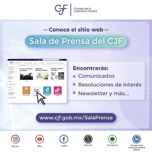 #SalaDePrensa | Encuentra la información periodística y editorial más relevante del #CJF