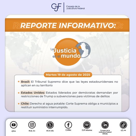 #LaJusticiaEnElMundo | #Brasil rechaza la aplicación de leyes extranjeras en su territorio, tras las sanciones de #EstadosUnidos al juez del caso contra Jair Bolsonaro.