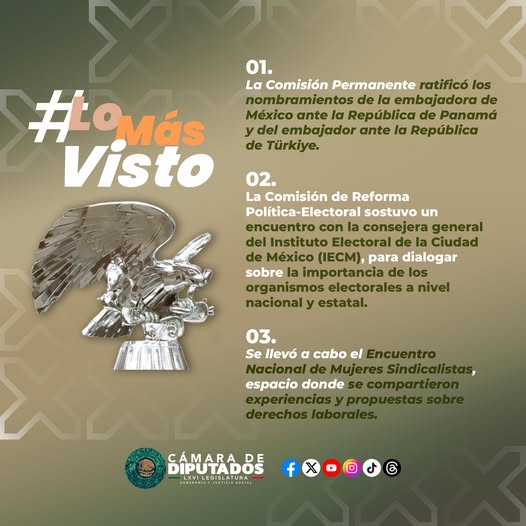 Ya está aquí el resumen con #LoMásVisto de esta semana en la #CámaraDeDiputados.  Hubo desde un foro internacional hasta nombramientos.