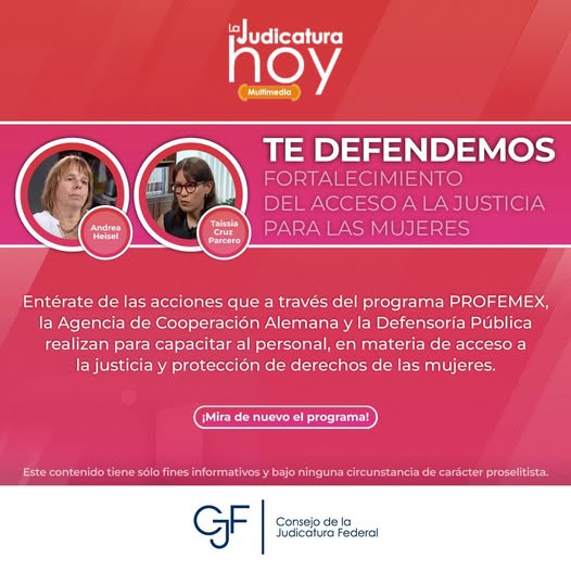 #LaJudicaturaHoy | La Defensoría Pública y la Agencia de Cooperación Alemana promueven acciones para asegurar el acceso a la justicia y proteger los #DerechosHumanos de las mujeres.