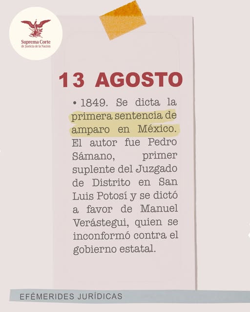 #13DeAgosto  ¿Sabías que en este día recordamos la primer #Sentencia de #Amparo en #México, un instrumento legal fundamental para la #Protección de nuestros #Derechos?  Conmemoremos juntos la importancia de la justicia para nuestra sociedad.