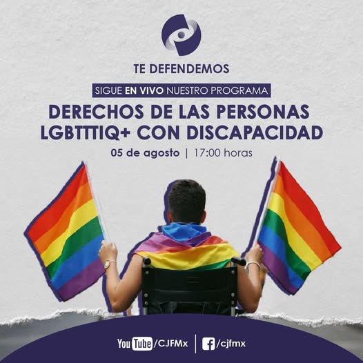 Sigue #EnVivo la transmisión del programa  #TeDefendemos: Derechos de las personas LGBTTTIQ+ con discapacidad.