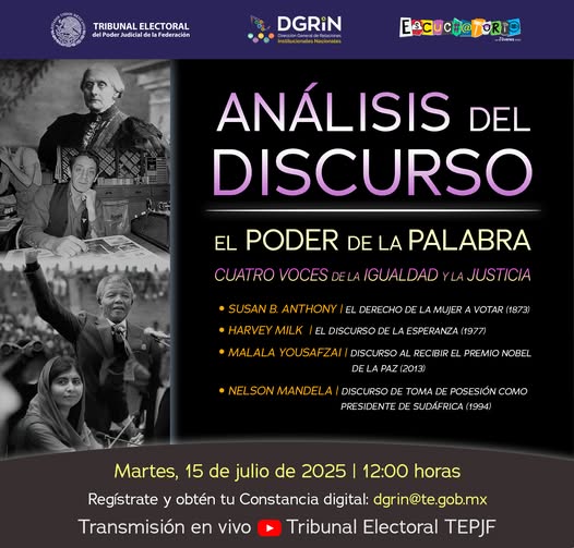 Conéctate al "Análisis del discurso: El poder de la palabra. Cuatro voces de la igualdad y la justicia".