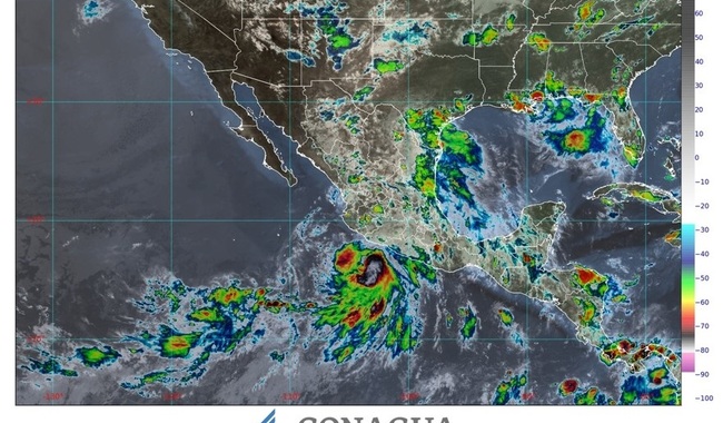La tormenta tropical Flossie se ubica a 270 km al suroeste de Zihuatanejo, Guerrero