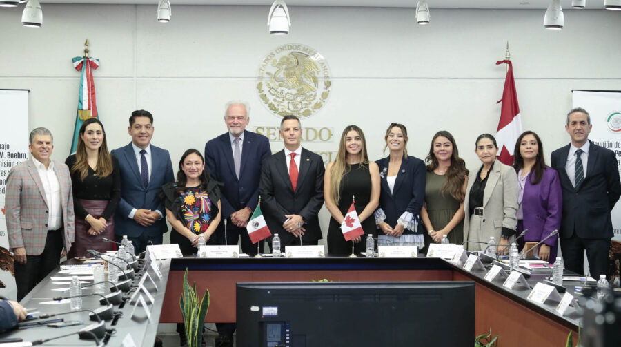Dialogan comisiones del Senado de la República con el senador canadiense Peter Boehm