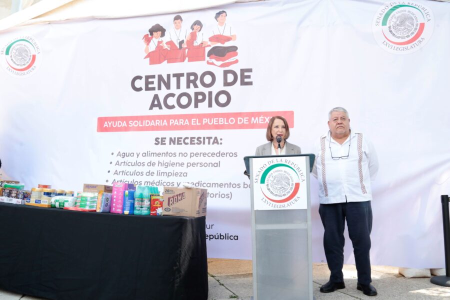 Instalan Centro de Acopio en el Senado de la República para ayudar a damnificados por las lluvias