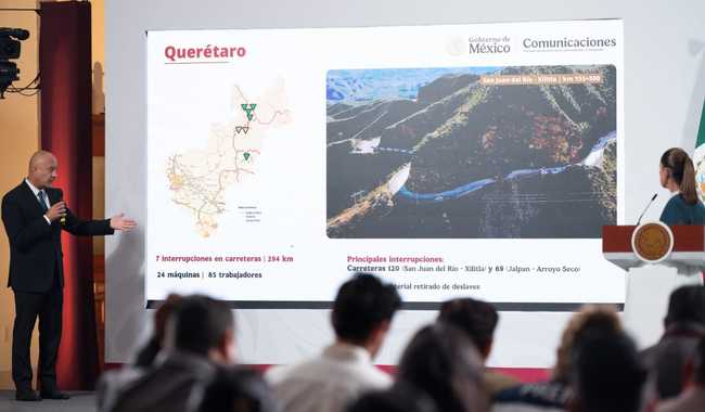 Fueron atendidas la mayoría de las afectaciones en carreteras federales causadas por lluvias en 5 estados: Esteva Medina