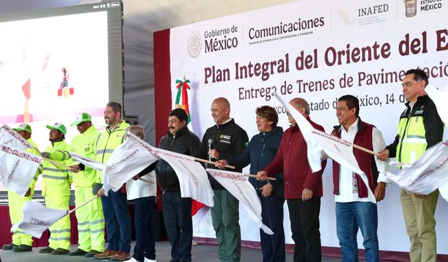 Entrega SICT nuevos trenes de pavimentación como parte del Plan Integral del Oriente del Edomex