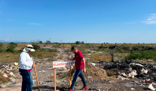 Profepa clausura tiradero a cielo abierto en los límites en Sinaloa