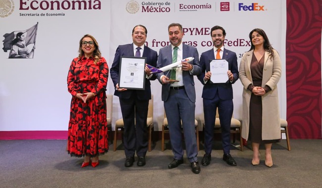 La Secretaría de Economía y FedEx firman convenio para impulsar a las Mipymes mexicanas en su expansión nacional e internacional