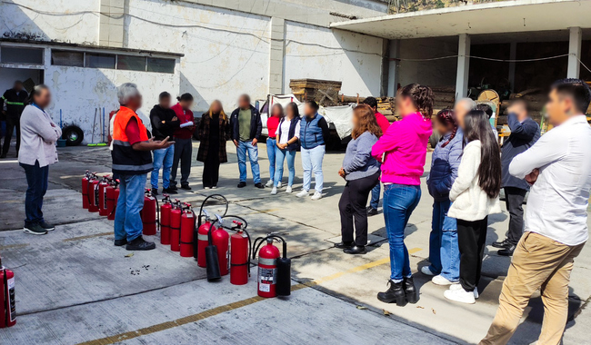 Profepa capacita sobre manejo de extintores, en Edomex